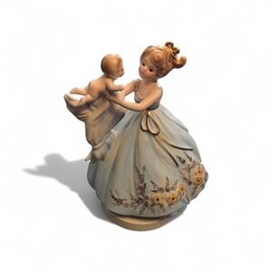 Vintage Josef Originals Mother & Baby‎ Musical Figurine Porcelain Music Box
